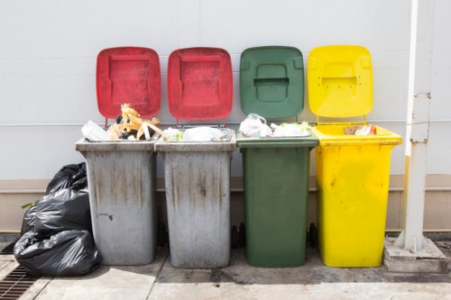 Residents sorting recyclables at home in Hornsey